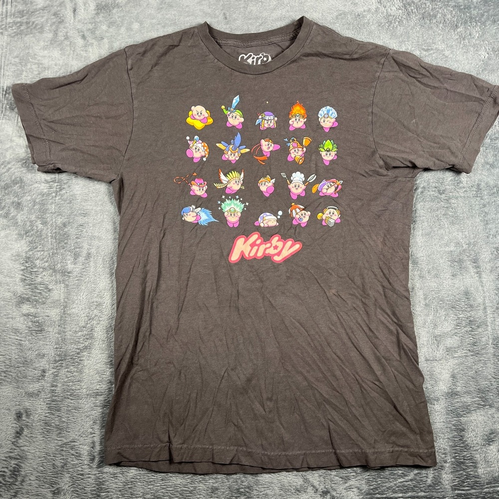 Nintendo T Shirt Mens Medium Black Kirbys Various Copy Abilities Graphic Print